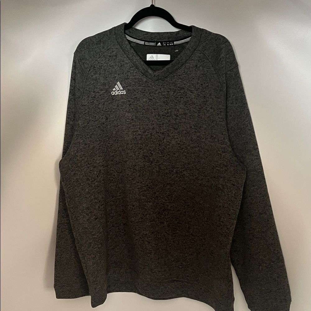 Adidas Men's Charcoal V-Neck Sweater
